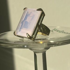 Heidi Daus HUGE 🆕 Size 6 Pink Crystal Art Deco “In Vogue” Ring